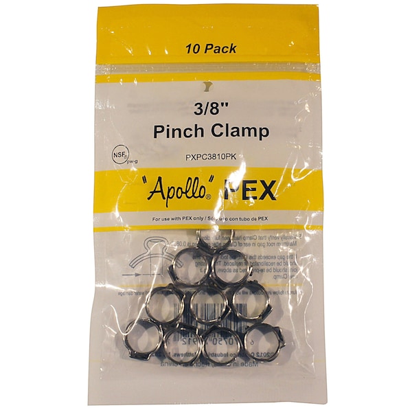 Apollo Pex 3/8 in. Stainless Steel PEX Barb Pinch Clamp (10Pack), 10PK